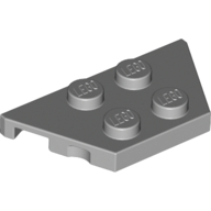 Plate 2X4X18Degrees - Medium Stone Grey