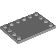 Plate 4X6 W. 12 Knobs - Medium Stone Grey