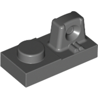 Plate 1X2 W/Stub/Along/Upper P - Dark Stone Grey