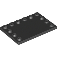 Plate 4X6 W. 12 Knobs - Black