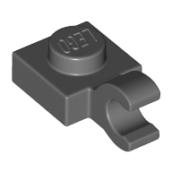 Plate 1X1 W/Holder Vertical - Dark Stone Grey