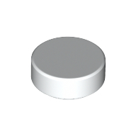 Flat Tile 1X1, Round - White