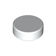 Flat Tile 1X1, Round - White