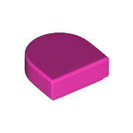 Flat Tile 1X1, 1/2 Circle - Bright Purple