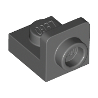 Plate 1X1, W/ 1.5 Plate 1X1, Upwards - Dark Stone Grey