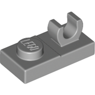 Plate 1X2 W. Vertical Grip - Medium Stone Grey