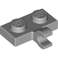 Plate 1X2 W. 1 Horizontal Snap - Medium Stone Grey