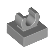 Plate 1X1 W. Up Right Holder - Medium Stone Grey