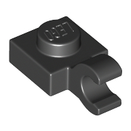 Plate 1X1 W/Holder Vertical - Black
