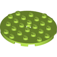 Plate 6X6 Round With Tube Snap - Bright Yellowish Green