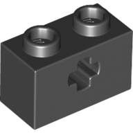 Brick 1X2 With Cross Hole - Black