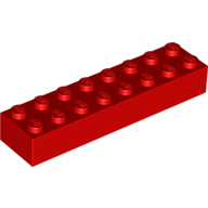 Brick 2X8 - Bright Red