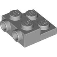 Plate 2X2X2/3 W. 2. Hor. Knob - Medium Stone Grey
