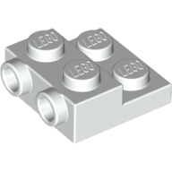 Plate 2X2X2/3 W. 2. Hor. Knob - White