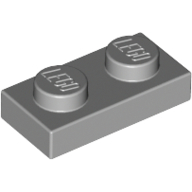 Plate 1X2 - Medium Stone Grey
