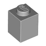 Brick 1X1 - Medium Stone Grey