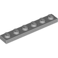 Plate 1X6 - Medium Stone Grey