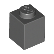Brick 1X1 - Dark Stone Grey