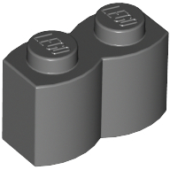 Palisade Brick 1X2 - Dark Stone Grey