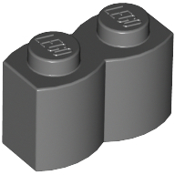 Palisade Brick 1X2 - Dark Stone Grey