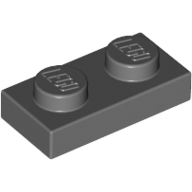 Plate 1X2 - Dark Stone Grey
