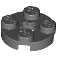 Plate 2X2 Round - Dark Stone Grey