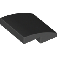 Plate W. Bow  2X2X2/3 - Black