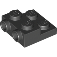 Plate 2X2X2/3 W. 2. Hor. Knob - Black