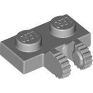 Plate 1X2 W/Fork, Vertical - Medium Stone Grey