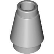 Nose Cone Small 1X1 - Medium Stone Grey