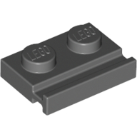 Plate 1X2 With Slide - Dark Stone Grey