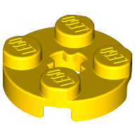 Plate 2X2 Round - Bright Yellow