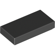 Flat Tile 1X2 - Black