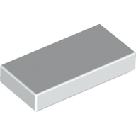 Flat Tile 1X2 - White