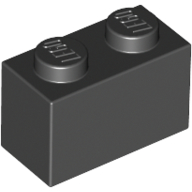 Brick 1X2 - Black