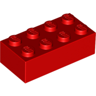 Brick 2X4 - Bright Red