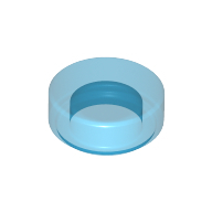 Flat Tile 1X1, Round - Transparent Blue