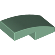 Plate W. Bow 1X2X2/3 - Sand Green