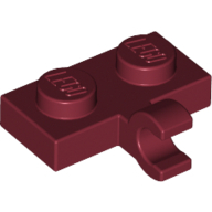 Plate 1X2 W. 1 Horizontal Snap - Dark Red