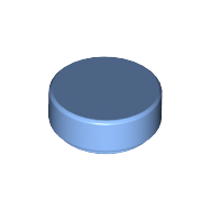 Flat Tile 1X1, Round - Medium Blue