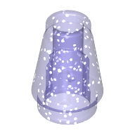 Nose Cone Small 1X1 - Tr - Transparent Bright Blue/Violet With Glitter