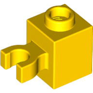 Brick 1X1 W/Holder, H0Rizontal - Bright Yellow