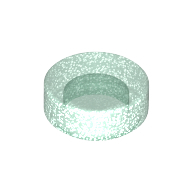 Flat Tile 1X1, Round - Transparent Light Blue With Opalescence