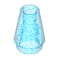 Nose Cone Small 1X1 - Transparent Blue With Opalescence