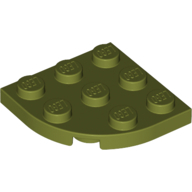 Plate 3X3, 1/4 Circle - Olive Green