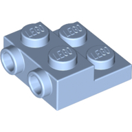 Plate 2X2X2/3 W. 2. Hor. Knob - Light Royal Blue