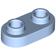 Plate 1X2, Rounded, No. 1 - Light Royal Blue