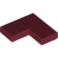 Flat Tile Corner 1X2X2 - Dark Red