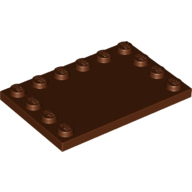 Plate 4X6 W. 12 Knobs - Reddish Brown