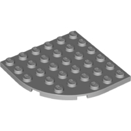 Plate 6X6 W. Bow - Medium Stone Grey
